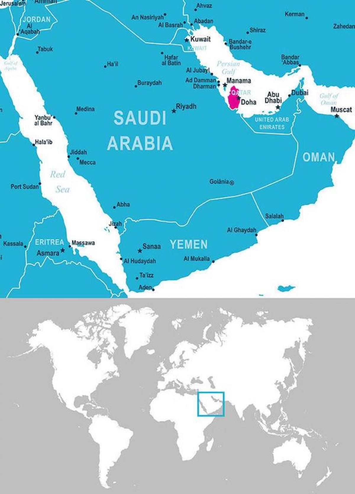 地图卡塔尔的位置