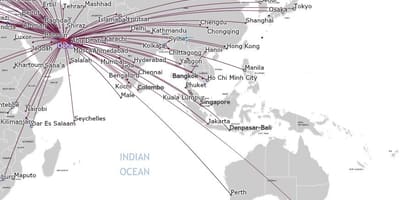 卡塔尔航空公司地图