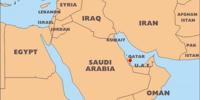 世界地图卡塔尔的位置