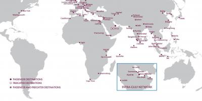 卡塔尔航空公司网络地图
